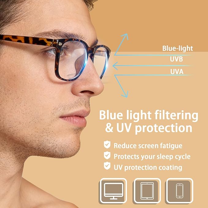 BIRDDIE Blue Light Blocking Glasses for Women & Men, UV400 Anti-Glare Computer Glasses for Gaming,Reading & Eye Strain Relief