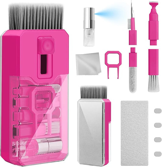 Ordilend Keyboard Cleaner Laptop Cleaning Kit, Car Accessories for Women Interior, Desk Accessories Office Supplies for Women, Patented Camera Cleaning Kits, HotPink by Ordilend