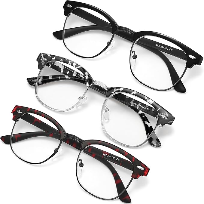 racico Blue Light Glasses for Men & Women - Mixed Material + Metal Frames with UV Protection Coating
