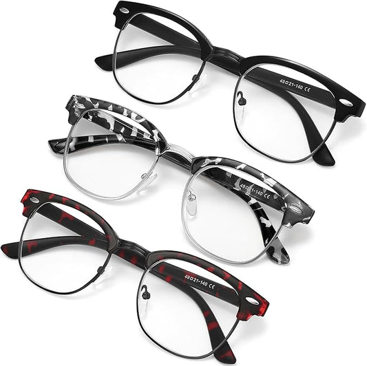 racico Blue Light Glasses for Men & Women - Mixed Material + Metal Frames with UV Protection Coating