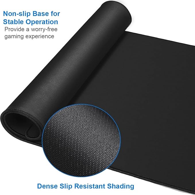 Large Gaming Mouse, 31.5x15.7 inch Large Extended Computer Keyboard Mouse Mat, Water Resist Non-Slip Mousepad Rubber Base Long XXL Desk Mouse Pad for Work & Gaming, Office & Home, Black