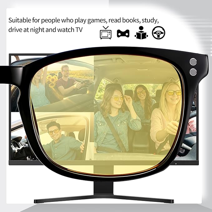 Polarized Sunglasses for Women Men, Night Driving Glasses Anti Glare Yellow Lens UV 400 for Day Night Use