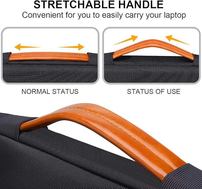 Lacdo 360° Protective Laptop Sleeve Case for 14 inch MacBook Pro M5 Pro/Max A3426 A3427 (2026), M5/M4/M3/M2/M1 A3434 A3112 A3401 A3185 A2918 A2992 | 13.8 inch Surface Laptop 7th Computer Bag, Black