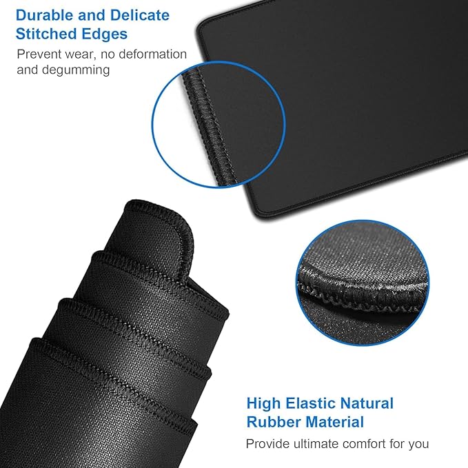 Large Gaming Mouse, 31.5x11.8 inch Large Extended Computer Keyboard Mouse Mat, Water Resist Non-Slip Mousepad Rubber Base Long XXL Desk Mouse Pad for Work & Gaming, Office & Home, Black
