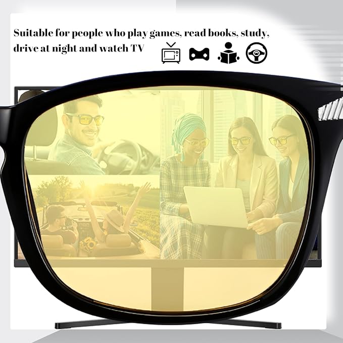 Polarized Sunglasses for Women Men, Night Driving Glasses Anti Glare Yellow Lens UV 400 for Day Night Use