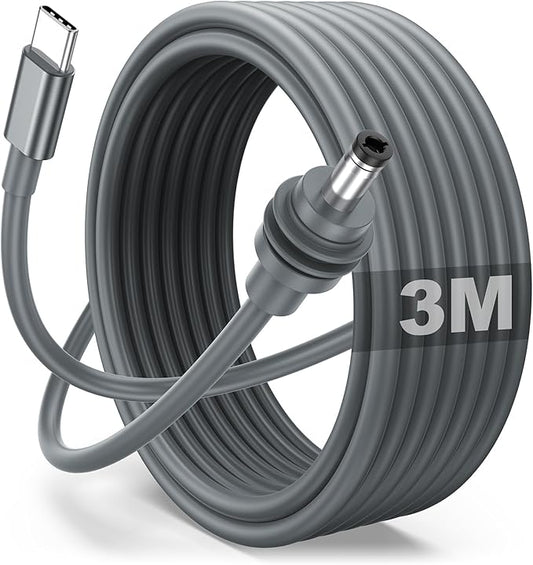 Starlink Mini Cable 10FT/3M, 18AWG USB C to DC Power Cable for Starlink Mini Compatible with Power Bank 65W+ PD Source, Starlink Mini Accessories,Waterproof USB Type C to DC Cable for Indoor & Outdoor