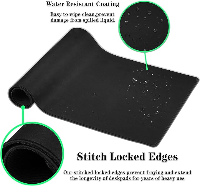 Desktop Mat Colorful, Desk Mouse Pad Gaming Desk Mats, Office Items Non-Slip Rubber Base Waterproof with Stitched Edges, 35.4 X 15.7 inch for Work/Game/Office/Home Mexican Stripes Style