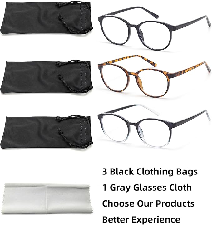 Blue Light Blocking Glasses Round Women Men Computer Glasses Anti Eye Strain/UV/Glare Gaming Glasses