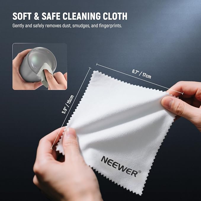 NEEWER 2 in 1 Camera Lens Cleaning Kit for Electronics, Smartphones, Tablets, 1x Camera Air Blower + 1x Soft Cleaning Cloth, HM-50 - Image 3