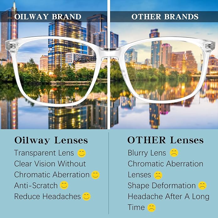 Oilway Blue-Light Blocking Glasses for Women Men - 3Pack Computer Reading/Gaming/TV/Phones Glasses Anti Eyestrain