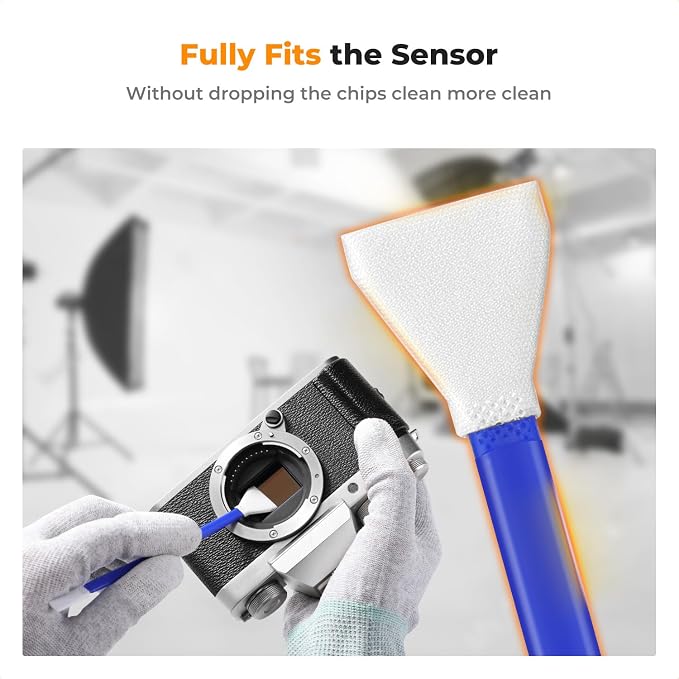 K&F CONCEPT 2-1 16mm APS-C Frame Sensor Cleaning Swab, Viewfinder Cleaning Swab, with 20ml Sensor Cleaner, DSLR Camera CMOS and CCD Sensor Cleaning Swab Kits Compatible with Nikon Sony Canon Camera - Image 5