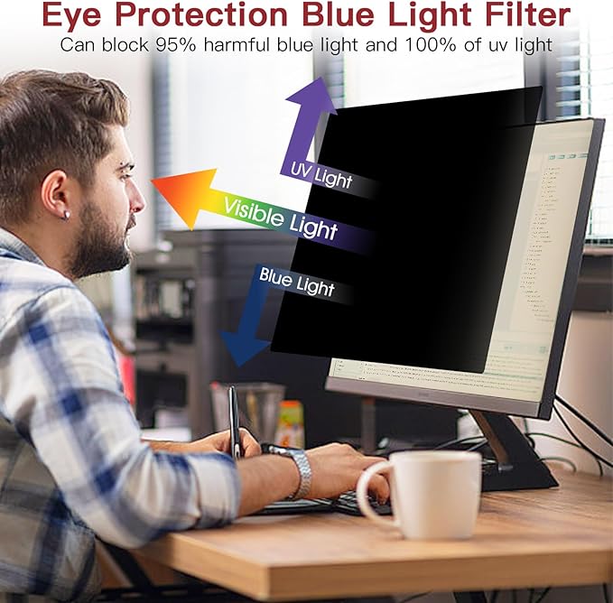 2 Pack 27 Inch Privacy Screen for Computer Monitor 16:9 Aspect Ratio, Eye Protection Anti Glare Computer Screen Cover, Removable Anti-Scratch Computer Screen Privacy Shield for 27'' Widescreen Monitor