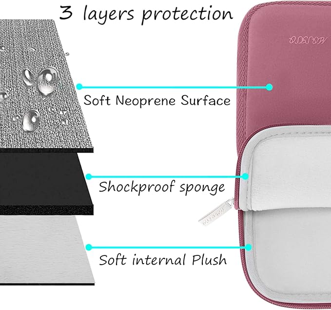 MOSISO Laptop Case 15 inch, 15 inch Laptop Sleeve Bag Compatible with MacBook Air M5 A3448 M4 A3241 M3 A3114 M2 A2941 2026-2023, Dell XPS, Neoprene Computer Sleeve Bag with Small Case, Dusty Rose