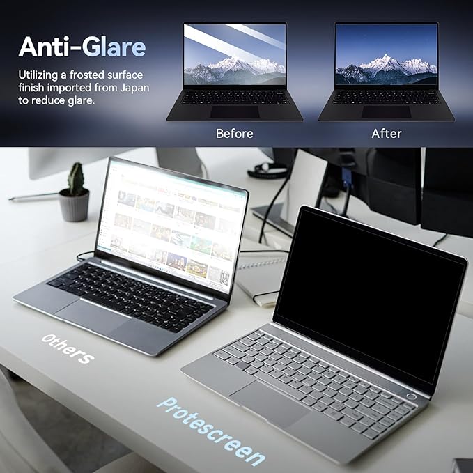 15.6 Inch Laptop Privacy Screen Compatible with HP/Dell/Acer/Samsung/Asus/Lenovo/Toshiba,16:10 Aspect Removable Anti Glare Blue Light Filter Protector, 15.6in Laptop Privacy Screen Shield