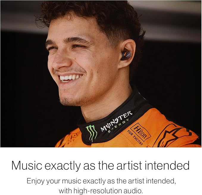 Bowers & Wilkins Pi8 McLaren Edition Wireless Earbuds, in-Ear Bluetooth Earphones with Qualcomm Chipset & aptX Lossless, Active Noise Cancelling Earbuds, 3 Built-in Mics, 15-Min Quick Charging