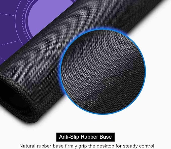 Kawaii Purple Large Gaming Mouse Pad, Moon Phase Magic Celestial Desk Mat Cute, Non-Slip Rubber Computer Mousepad, Laptop Desk Pad, 31.5x11.8 in