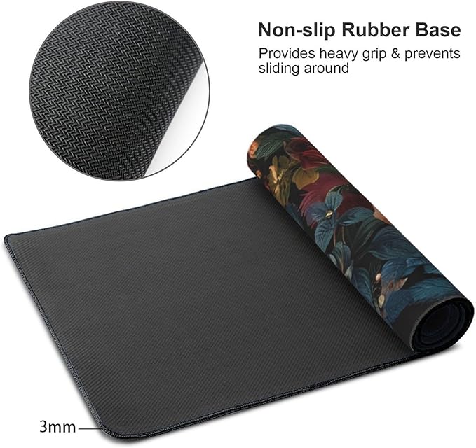 35.4 x 15.7 in, Waterproof XXL Large Mouse Pad for Desk, Extended Keyboard Mouse Mat for Computer Office, Big Laptop Mouse pad, Gaming Pc-Vintage Chic Rose Flowers