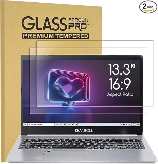 2-Pack 13.3 inch Laptop Screen Protector Tempered Glass for Lenovo Hp Dell Acer Asus Samsung etc 13.3 inch Laptop-(294*165mm-16:9 Aspect Ratio),Bubble Free & Ultra Clear & Automatic Adsorption