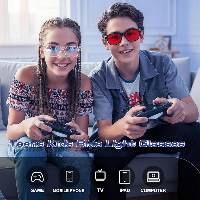 CHEERS DEVICES Blue Light Blocking Glasses for Kids Boys Girls Teens - Computer Glasses with Unbreakable Frame and Anti-Glare
