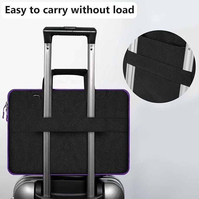 Hseok Laptop Shoulder Bag 15 15.6 16 Inch Briefcase,Compatible MacBook Pro/Neo 16",MacBook Air/Pro 15,XPS 15/16 and most 15.6-16 and Most 15-16 Notebooks,Spill-Resistant Handbag,Black Purple