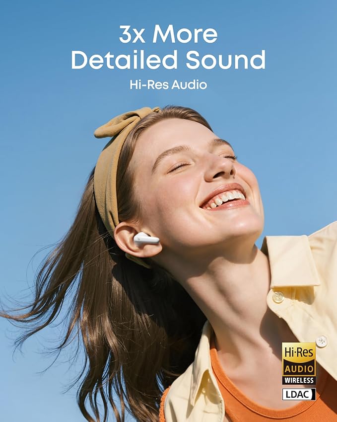 Soundcore P31i by Anker, Real-Time Adaptive Noise Cancelling, Hi-Res Sound, Translation Earbuds, 50H Playtime, Wireless Earbuds, Bluetooth Earphones, Spatial Audio, Fast Charging, IP55 (White)