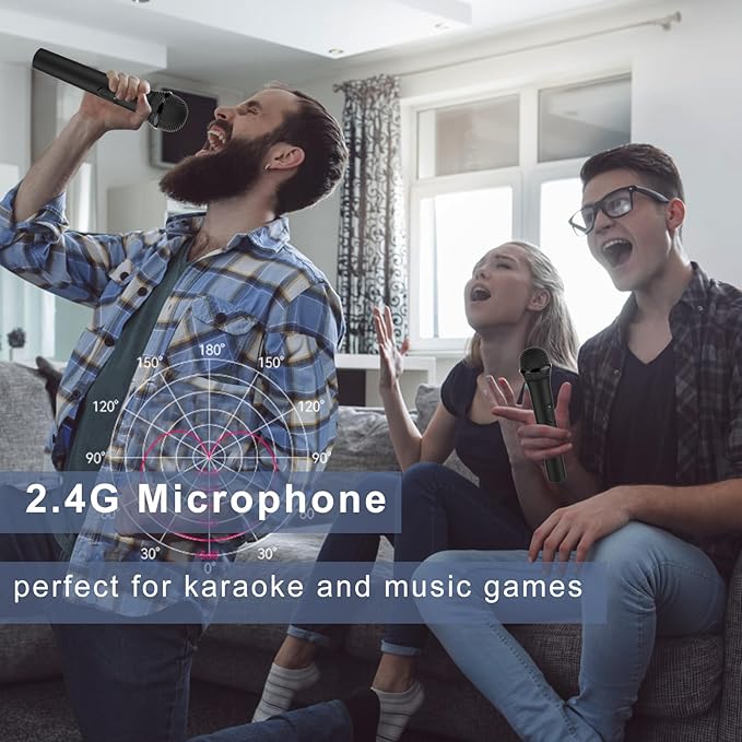 USB Wireless Microphones UHF Metal Handheld Dynamic Mic with USB Receiver for PC Computer, Laptop,Gaming, Singing Practice, Compatible with Xbox Series X/S, PS5, Switch OLED, NS Switch, Wii