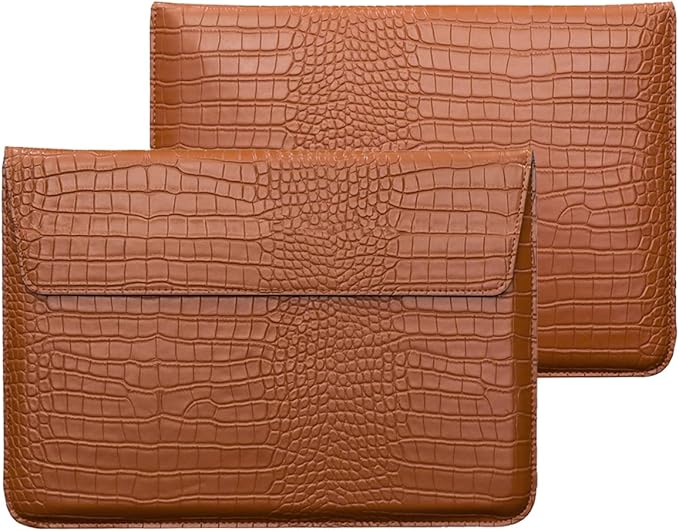 Laptop Sleeve with Stand, PU Leather Flap Style Case Bag for MacBook Neo 13 A3404 Air 13.6 inch M5 A3449 M4 A3240 M3 A3113 M2 A2681 2026-2022 Air 13 2018-2021 Pro 13 A2338 2016-2022, Brown