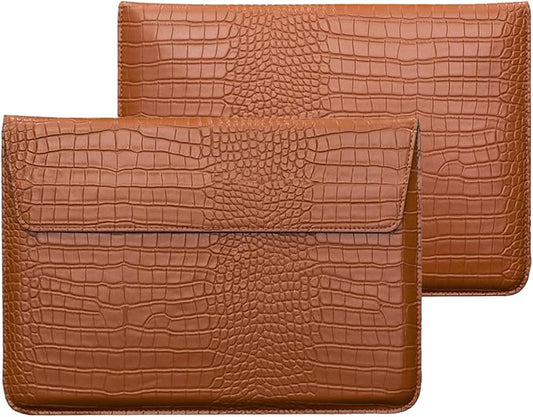 Laptop Sleeve with Stand, PU Leather Flap Style Case Bag for MacBook Neo 13 A3404 Air 13.6 inch M5 A3449 M4 A3240 M3 A3113 M2 A2681 2026-2022 Air 13 2018-2021 Pro 13 A2338 2016-2022, Brown