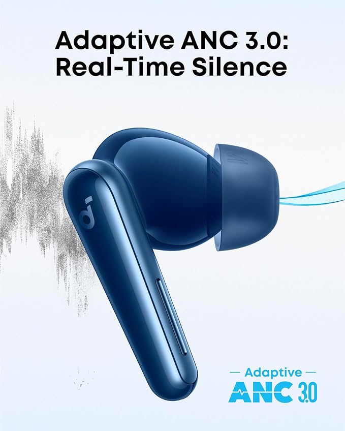soundcore Liberty 5 by Anker, Noise-Cancelling Wireless Earbuds, 2x Stronger Voice Reduction, Real-Time Adaptive Noise Cancellation, Fast Charging, Dolby Audio, 6-Mic AI Clear Calls, Long Battery Life