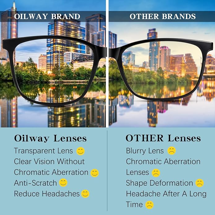 Oilway Blue-Light Blocking Glasses for Women Men - 3Pack Computer Reading/Gaming/TV/Phones Glasses Anti Eyestrain