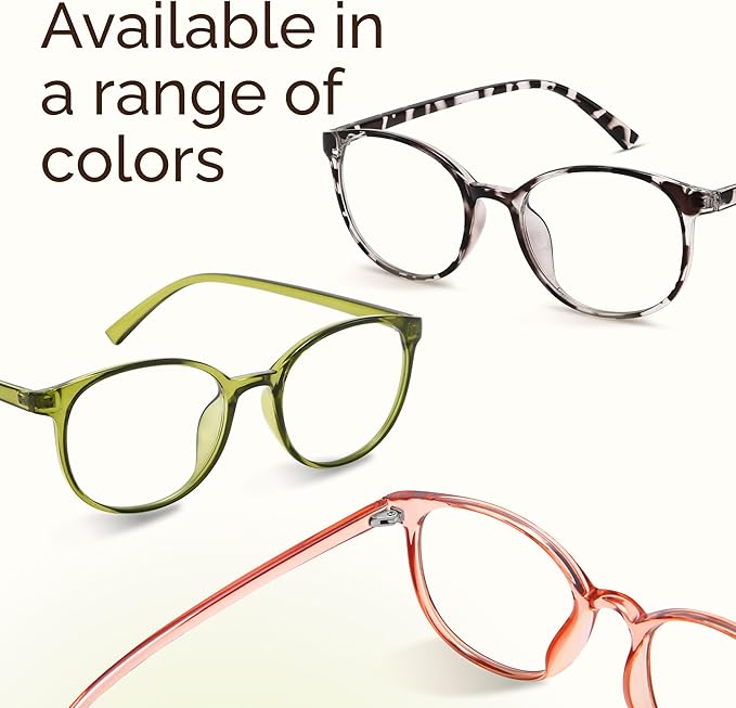miyya Blue Light Blocking Glasses Women, Fashion Round Transparent Anti Blue Light Glasses with Anti Eyestrain & UV Glare