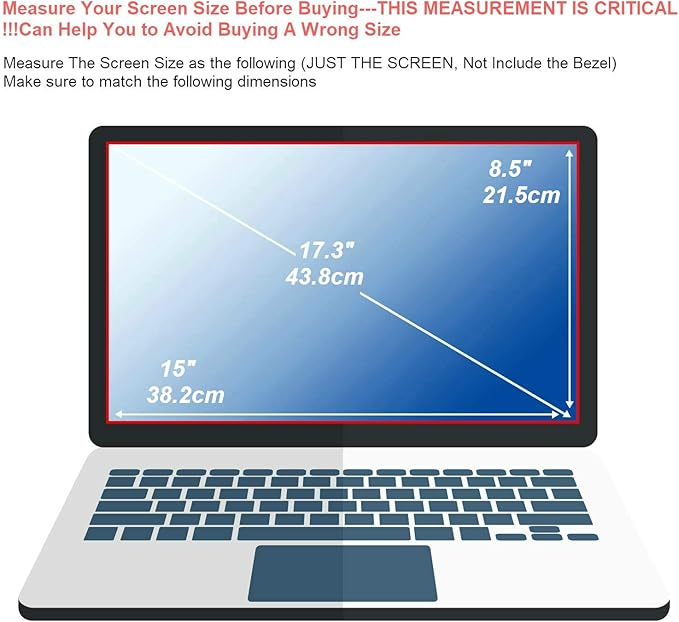 [2 PACK] FORITO 17.3" Anti Glare Screen Protector Compatible with All Brands of 17.3" with 16:9 Aspect Ratio Display Laptop(Size: 15" Width x 8.5" Height)
