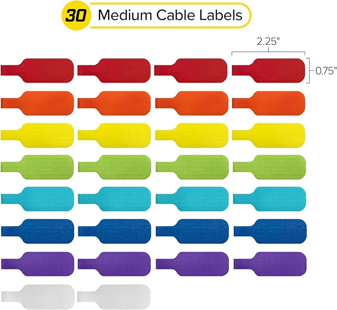 Wrap-It Storage - Cable Labels, Medium, Multi-Color (30-Pack) Write On Cord Tags for Wire Management and Identification - Image 4