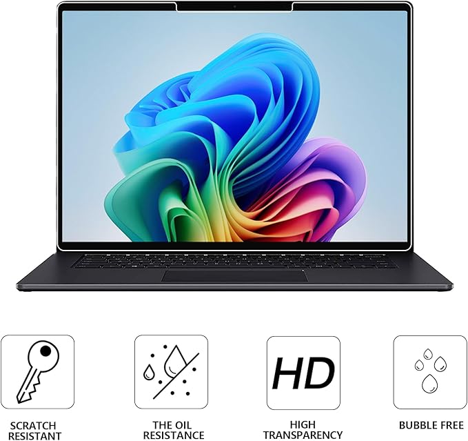 Megoo ArmorShield Glass Screen Protector for Surface Laptop 7 15 Inch (2024 AIPC), Anti-Scratch, HD Clear Glass, Surface Pen Compatible, 2 Pack