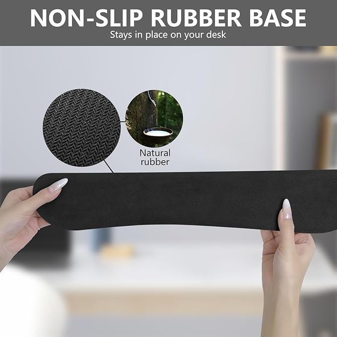 Wrist Rest for Computer Keyboard and Mouse, Ergonomic Design Wrist Support Pad for Keyboard, Soft Memory Foam Desk Pads Support Hand and Arm Easy Typing Pain Relief, 2 Piece Pad, Cream Pink