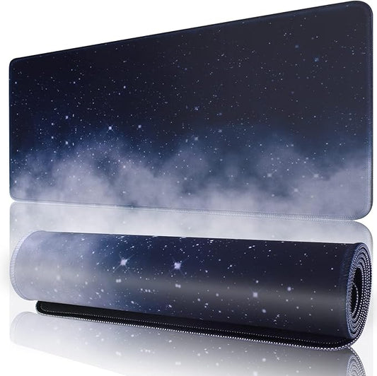 11.8x23.6 Inches Large Gaming Mouse Pad Mat with Stitched Edge Non-Slip Rubber Base Washable Resilient for Office Computers Laptop Table Mouse Pads Mats Accessory (Starry Sky)