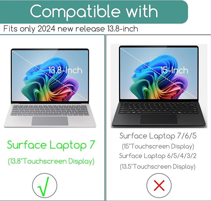 KEANBOLL 2-Pack Tempered Glass Screen Protector for Microsoft Surface Laptop 7 13.8 Inch 2025-2024 | 9H Hardness, Anti-Scratch, Ultra HD & Surface Pen Support