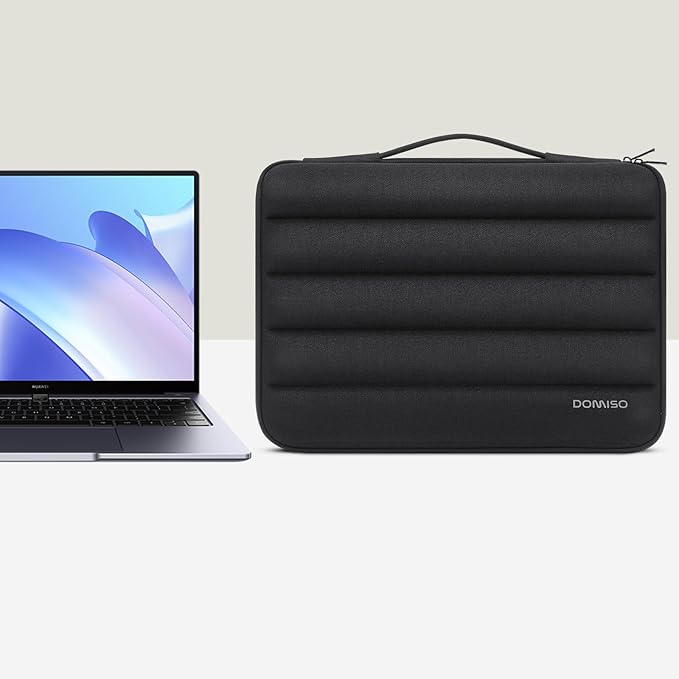 DOMISO 15.6 inch Laptop Case Sleeve Protective Cover Compatible with 16 inch MacBook Pro M4 M3 M2/Pro Max,15.6-16 inch HP Dell ASUS Lenovo Chromebook,Waterproof Computer Cases Bag with Handle,Black