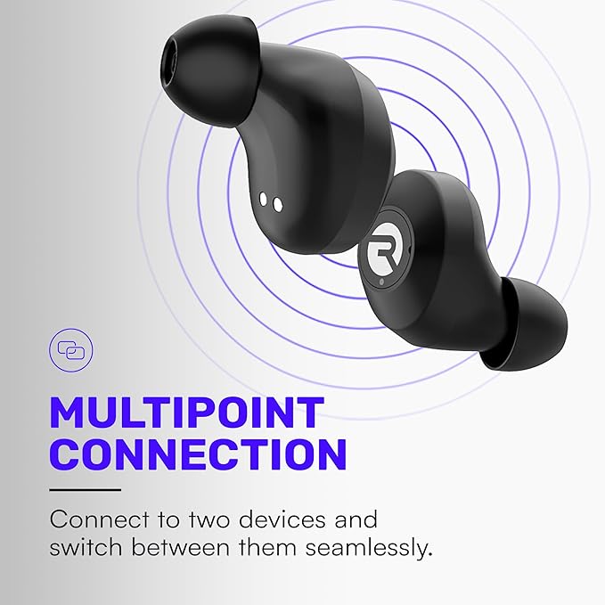 Raycon Everyday Classic Bluetooth Wireless Earbuds + Microphone with Active Noise Canceling, Sweat & Water-Resistant Earphones, Ear Buds Wireless Bluetooth 32 Hours Playtime (Blue)