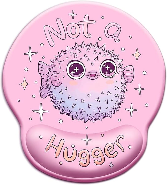 Mouse Pad with Wrist Rest, Pufferfish Ergonomic Mousepad Wrist Support for Desk, Cute Animial Gaming Mousepads for Wireless Mouse Funny Computer Work Home Desk Accessories Office Supplies Decor