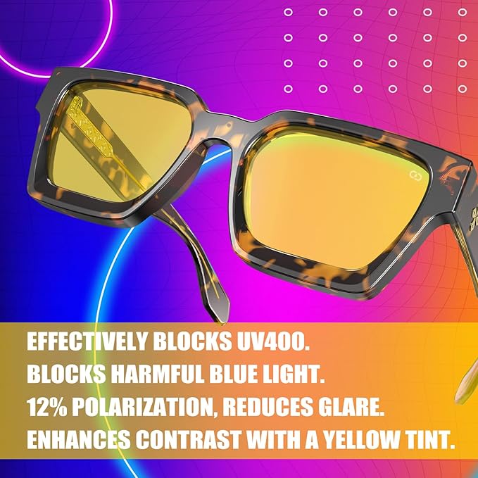 VISOONE Gamer Glasses Professional Blue Light Filter with Anti-Fatigue and Anti-Glare for Men and Women RIVER