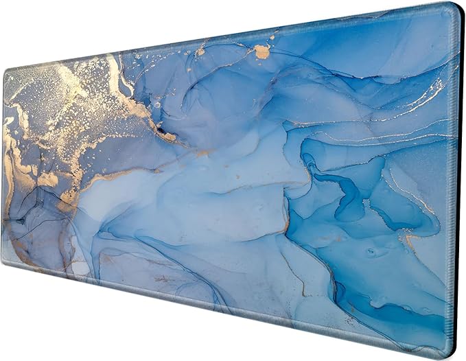 48 x 24 inch Mouse Pad Gaming Mousepad XXXXL Desk Mat Extra Large Desk Pad Giant Computer Mat Blue Marble 48 Inch Mouse Matt for Desktop Office Protector