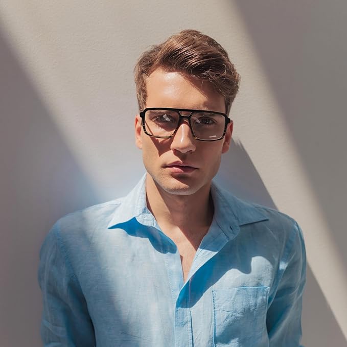 FEISEDY Retro Aviator Blue Light Glasses for Men Women Square Frame Computer Reading/TV/Phones Glasses B0209