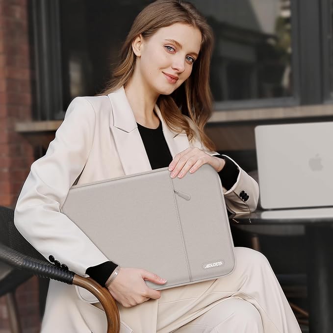 MOSISO Laptop Case 15 inch, 15 inch Laptop Sleeve Compatible with MacBook Air M5 A3448 M4 A3241 M3 A3114 M2 A2941 2026-2023, Dell XPS, Polyester Vertical Computer Sleeve Bag with Pocket, Stone Gray