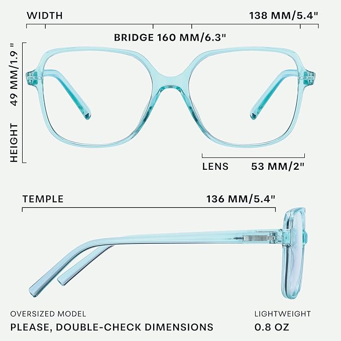miyya Blue Light Blocking Glasses for Women, Blue Light Glasses for Women Oversized Fashion Glasses