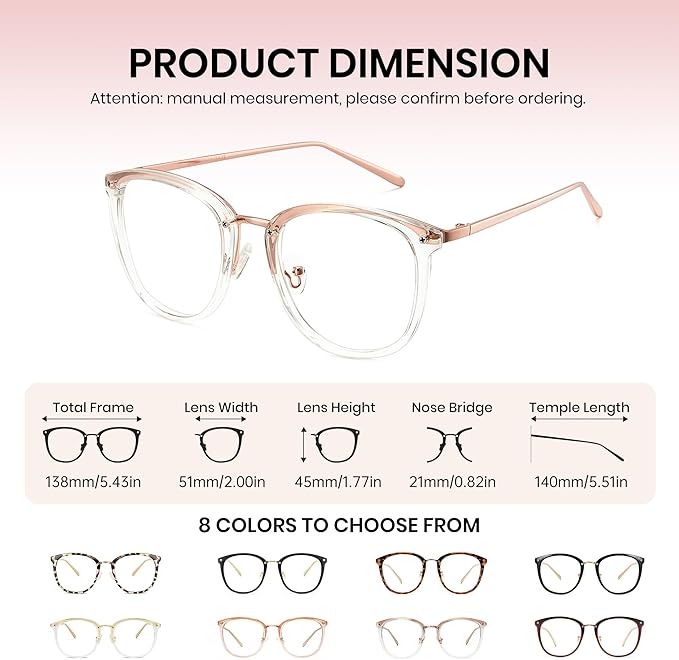 Cyxus Blue Light Glasses for Woman, Stylish Cat Eye Blue Light Blocking Computer Glasses for Working, Laptop and Screen Use