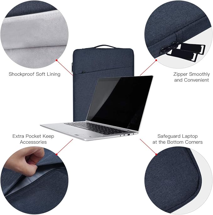 Laptop Sleeve for 13.8 Inch Microsoft Surface Laptop 7, 13.5-inch Surface Laptop/6/5/4, Dell XPS 13/ Latitude, Lenovo Acer HP ASUS Computer Carrying Bag, Blue