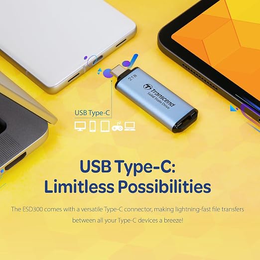 Transcend ESD300 512GB External SSD, Up to 1,050MB/s, Type C USB Drive for iPhone17,16,15, iPad&Mac/Pixel10/Tesla/Steam Deck/ROG Ally/MSI Claw/Android/PS5, Smart TV, USB 3.2 Gen2 Portable SSD- Pink - Image 8
