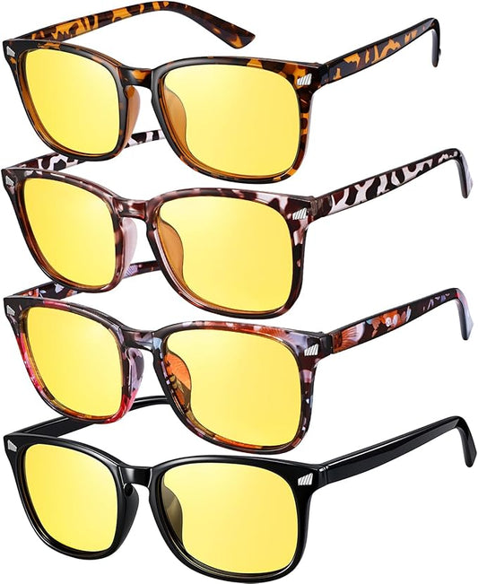 Polarized Sunglasses for Women Men, Night Driving Glasses Anti Glare Yellow Lens UV 400 for Day Night Use