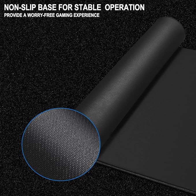 Large Gaming Mouse Pad, 31.5" x15.7" Large Extended Desk Mat with Superior Micro-Weave Cloth, Water Resist Keyboard Mousepad with Non-Slip Base, Laptop Desk Pad for Office Home Gaming, Black